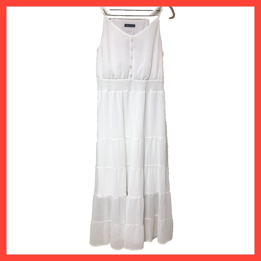 NWT Prettygarden Womens Babydoll Maxi Dress Angel Boho Smock Fairy Tiers Lined L